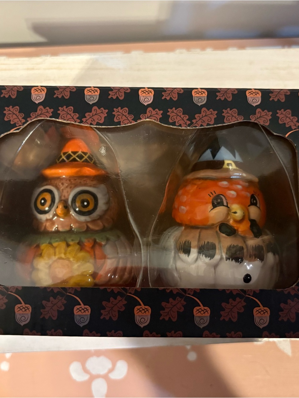 Johanna Parker Orange Owl Salt & Pepper Shaker Pair